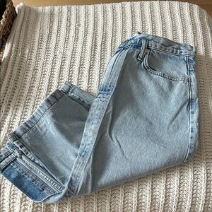 Mango Light Blue Denim Midi Skirt